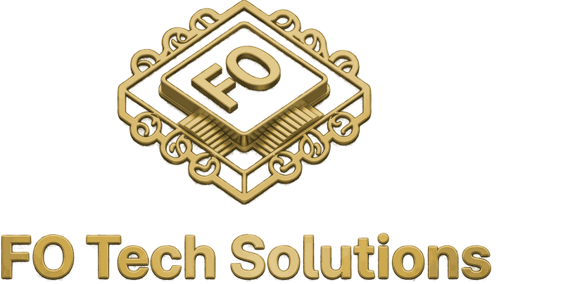FO Tech Solutions: the filigree diamond mark over the wordmark